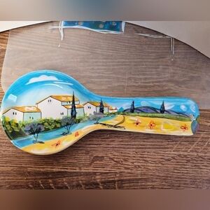 Vintage di Mani Handpainted Ceramic Spoon Rest